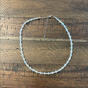 Elegant Crystal Beaded Necklace with 925 Silver Clasp